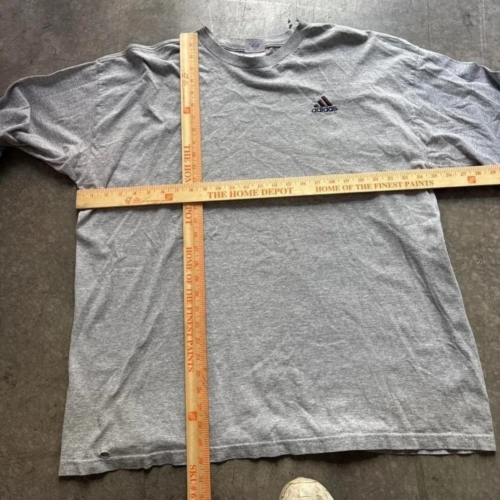 Adidas Long Sleeve Shirt‎ Vintage 90s Embroidered Logo Gray Mens 2XL